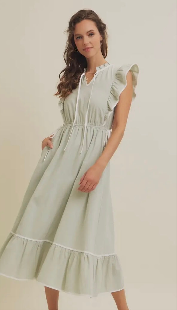 Mint Sage Midi Dress