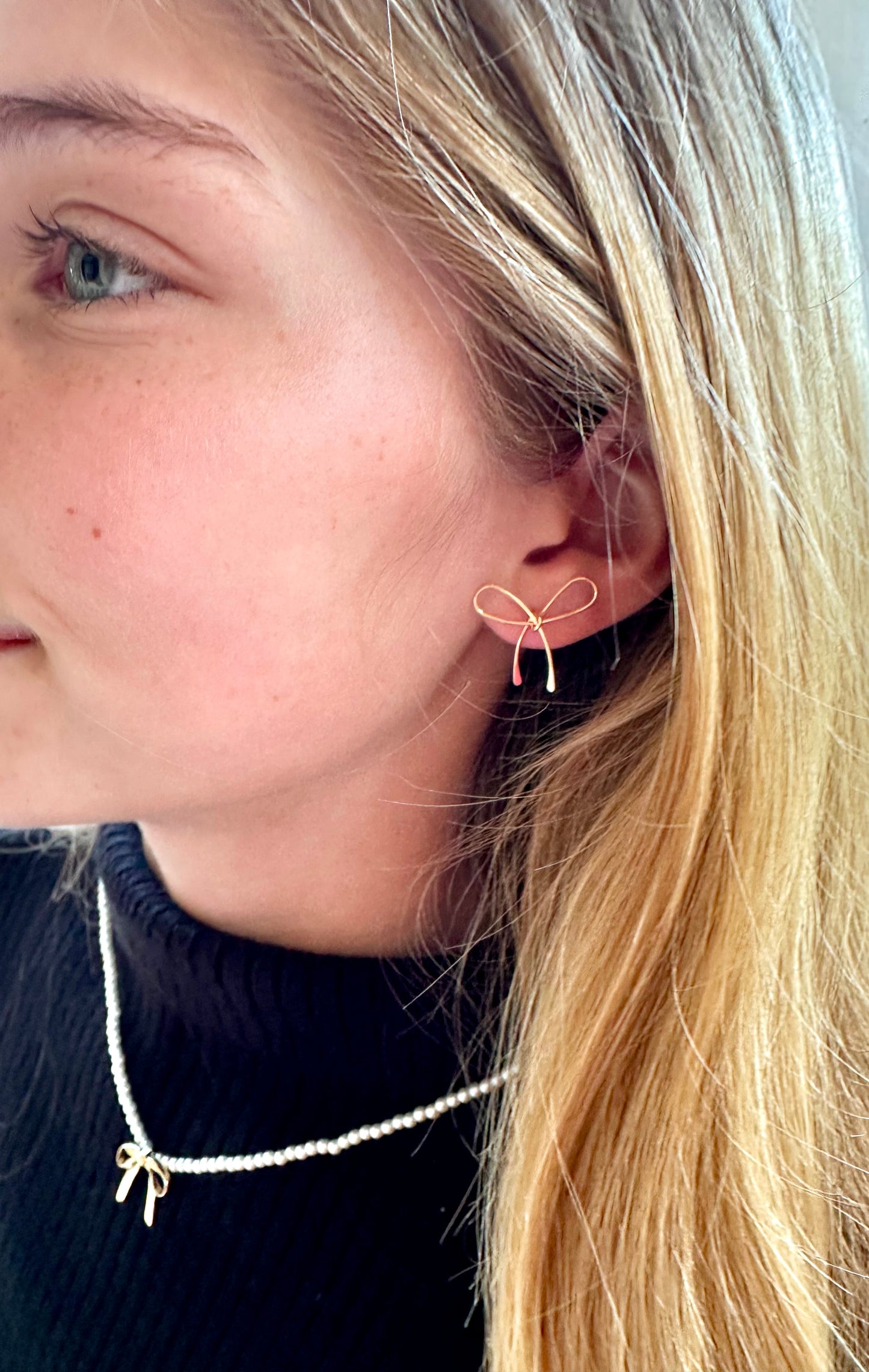 Little Gold Bow Earrings