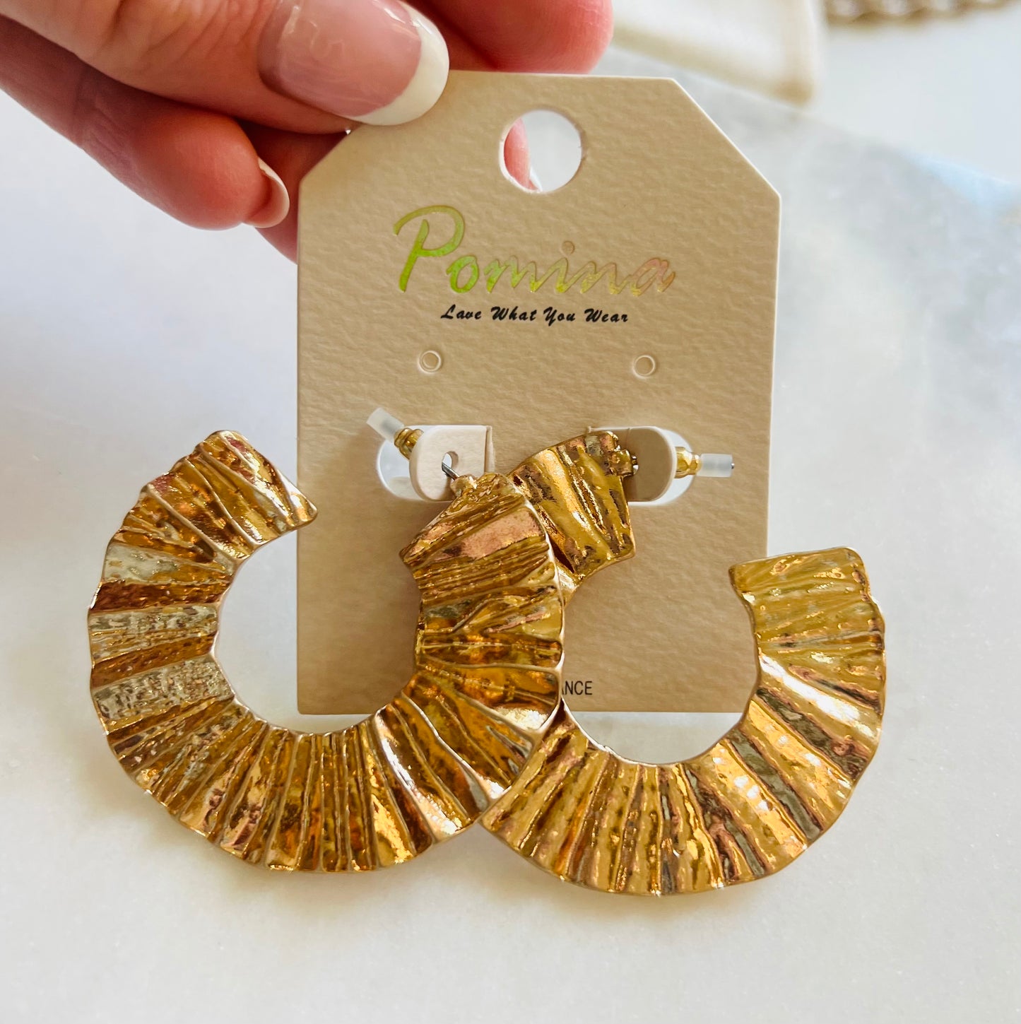 Gold Wavy Earrings