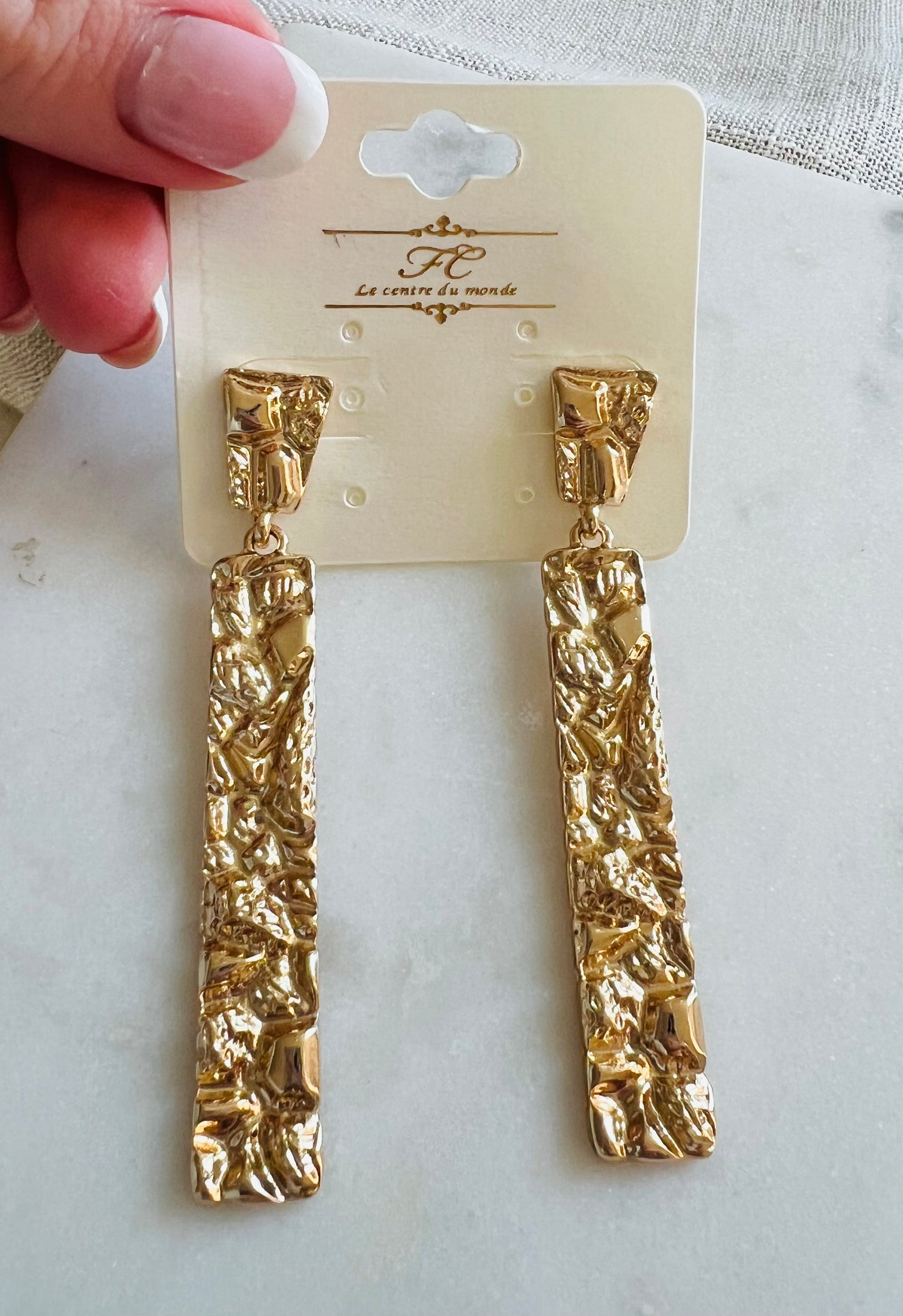 Gold Bar Earrings