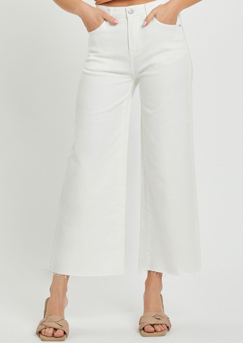 Risen White Cropped Jeans