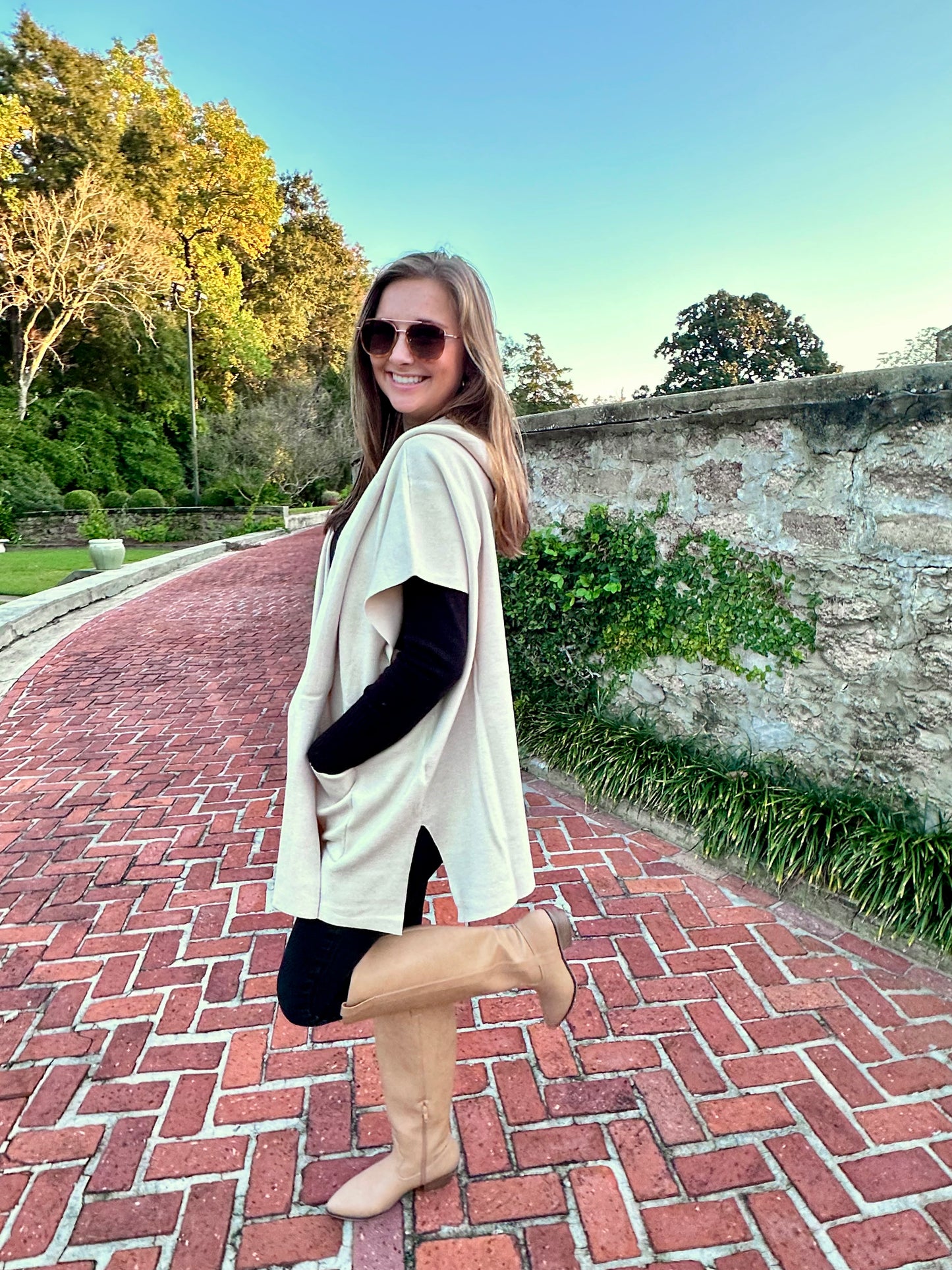 Taupe Sweater Shawl