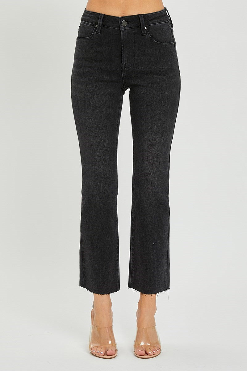 Risen Black Cropped Jeans
