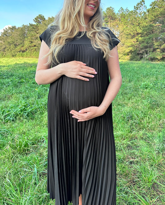 Black Pleated Dress