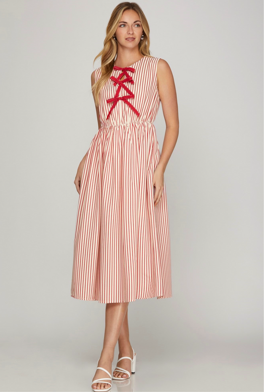 Red and White Bow Dress