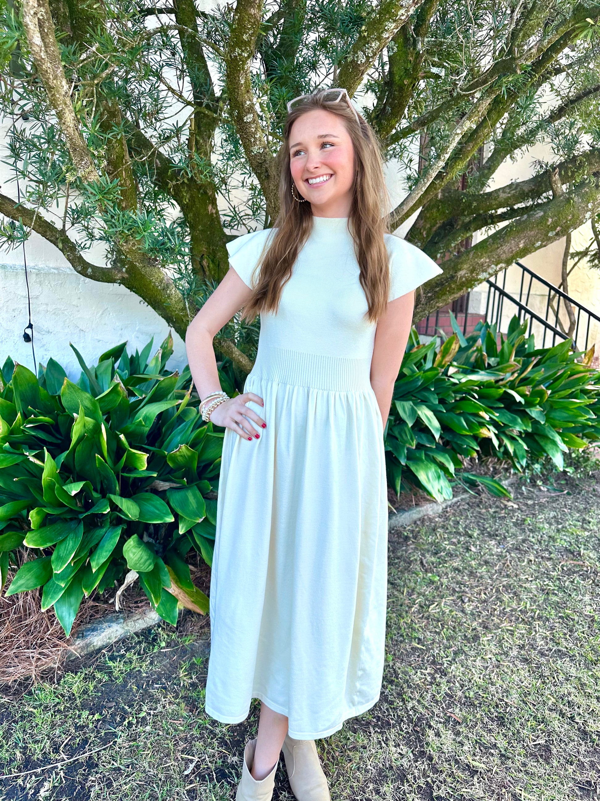 Cream Knit Dress – Guilford Girls, LLC Cream Knit Dress – Guilford Girls, LLC