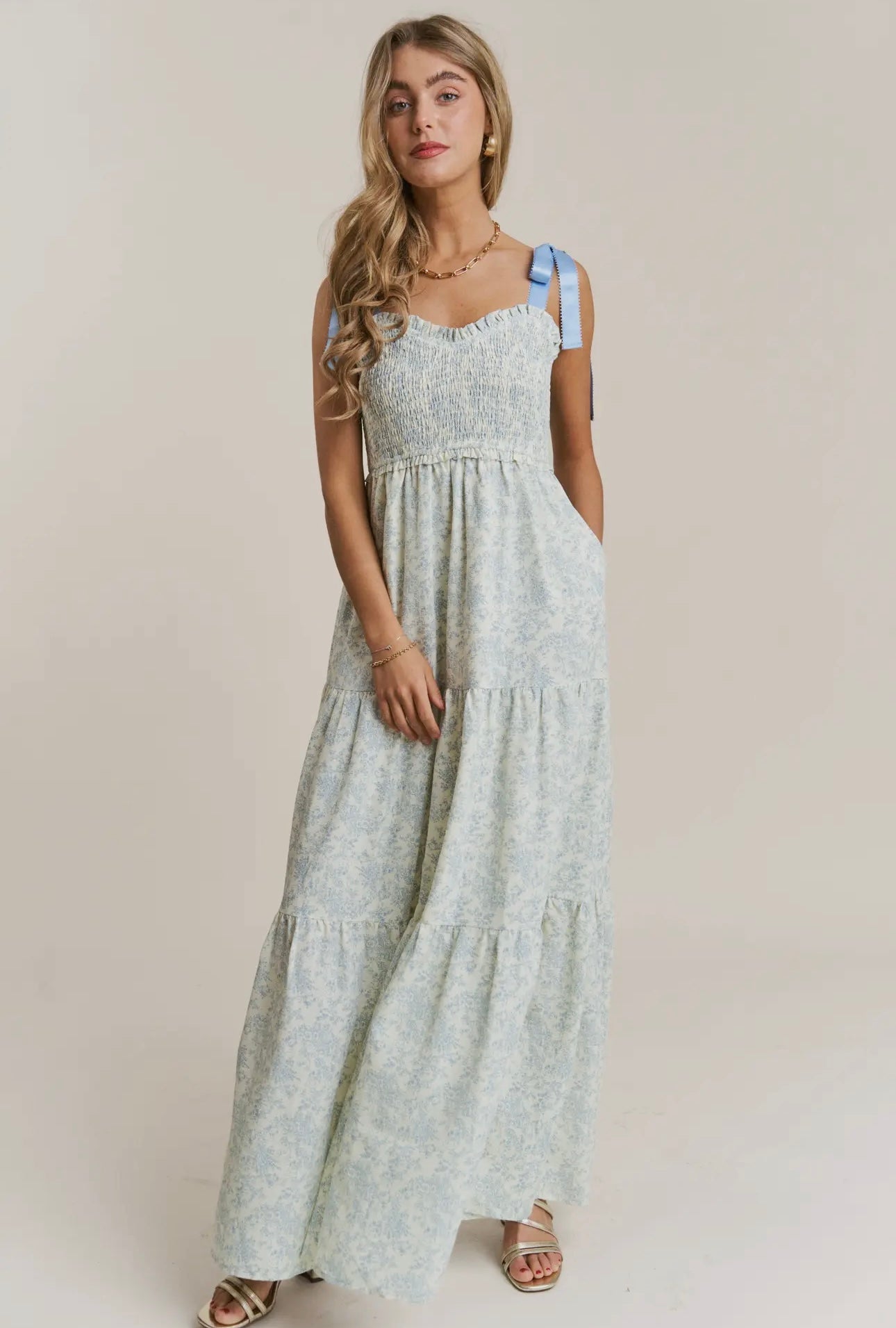Green Floral Maxi Dress
