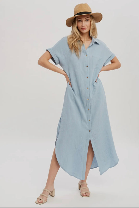 Button Down Maxi Dress