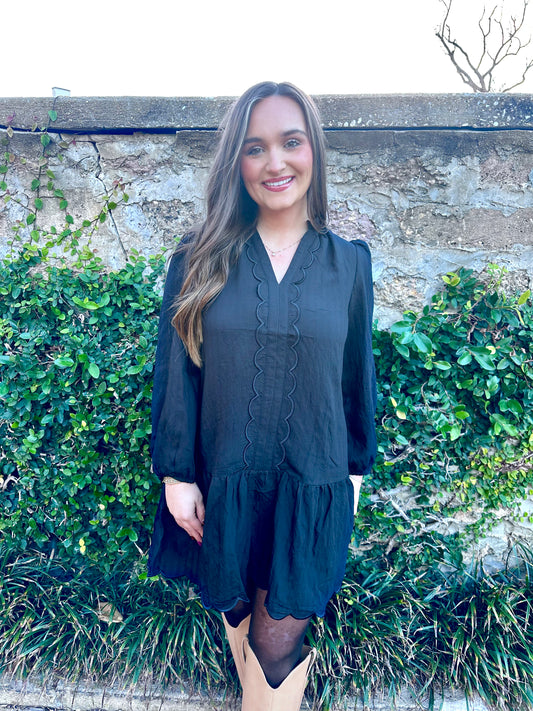 Black Scallop Dress